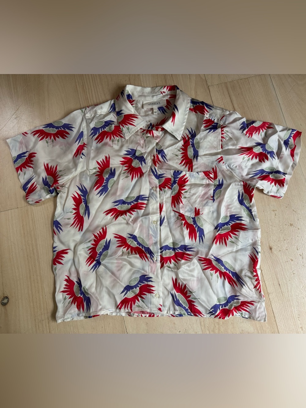 The Great. The County Top in White Birds of Paradise Print